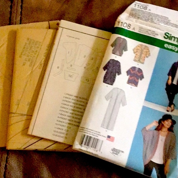 Simplicity Easy-to- sew 1108 A Size XXS-XXL Kimonos w Length/Fabric Variations - Picture 3 of 4